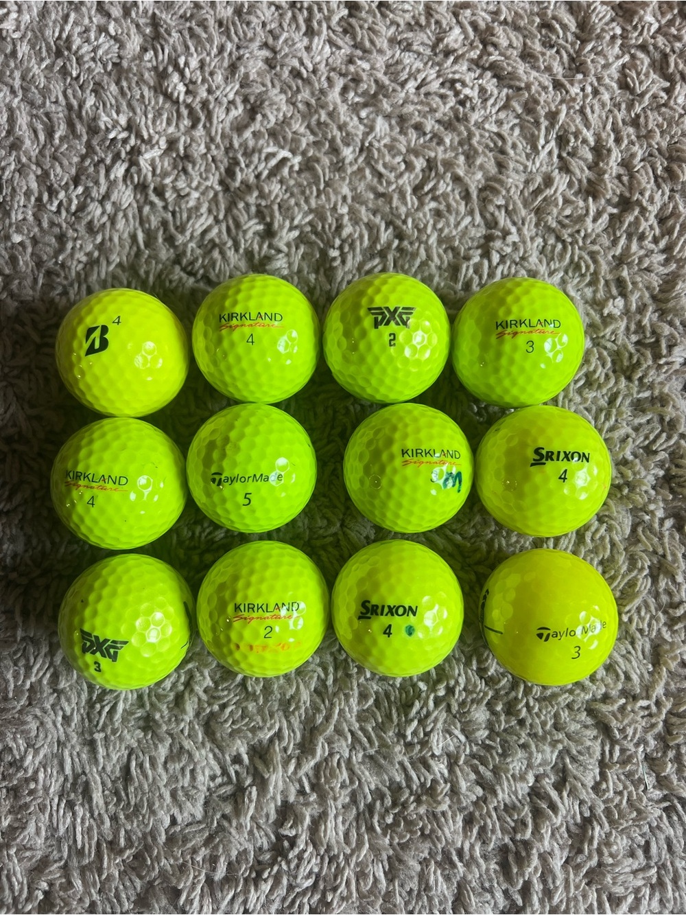 Assorted Golf Balls - High-Visibility Yellow